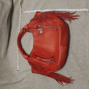 100% leather Lucky Brand coral hobo bag with fringe